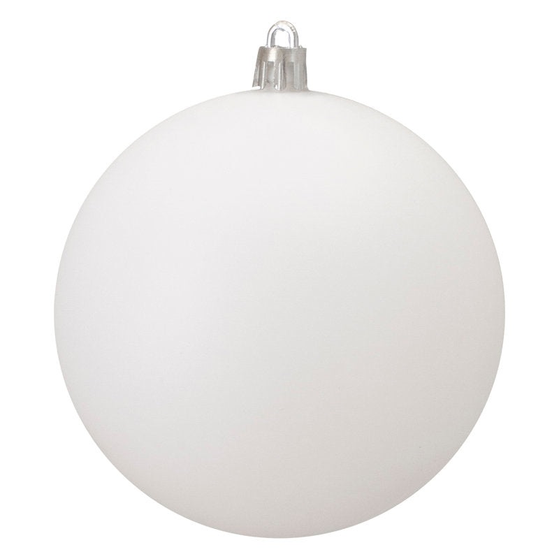 Shatterproof White Matte Ball Ornament, 4 (100MM)