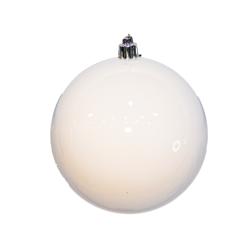 Shatterproof White Shiny Ball UV Ornament, 4 (100MM)
