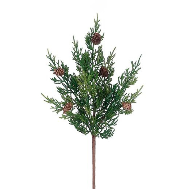 Cedar/Pine Cone Pick, Green, 18
