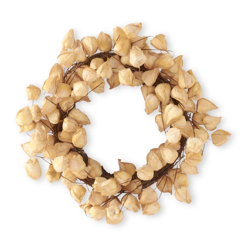 Cream Chinese Lantern Wreath, 22