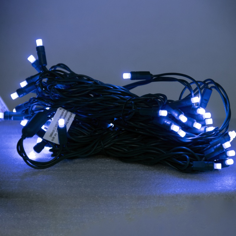 Frosted Cool White Mini Light Set, Green Wire, 25′ (50 bulbs, 6 spacing)