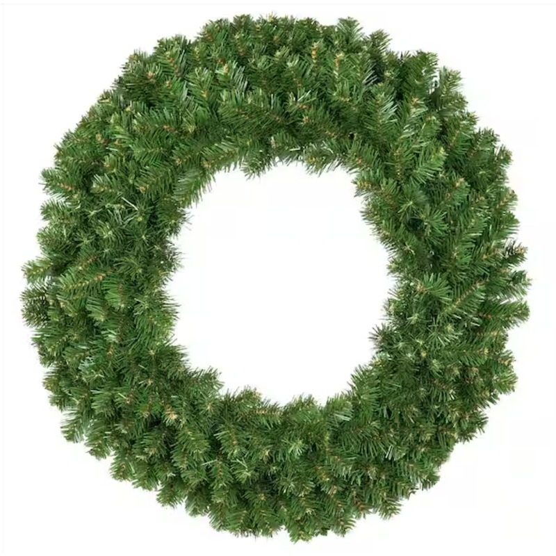 Indoor/Outdoor Artificial Green Sequoia Fir Wreath, Unlit, 36