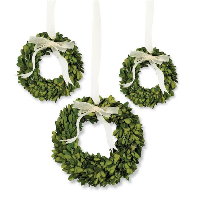Mini Preserved Boxwood Wreaths, 10 (Set of 3)