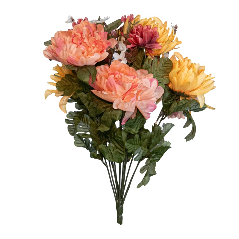 Peony/Mum/Daisy Mixed Bush, Pink/Orange/Magenta, 20