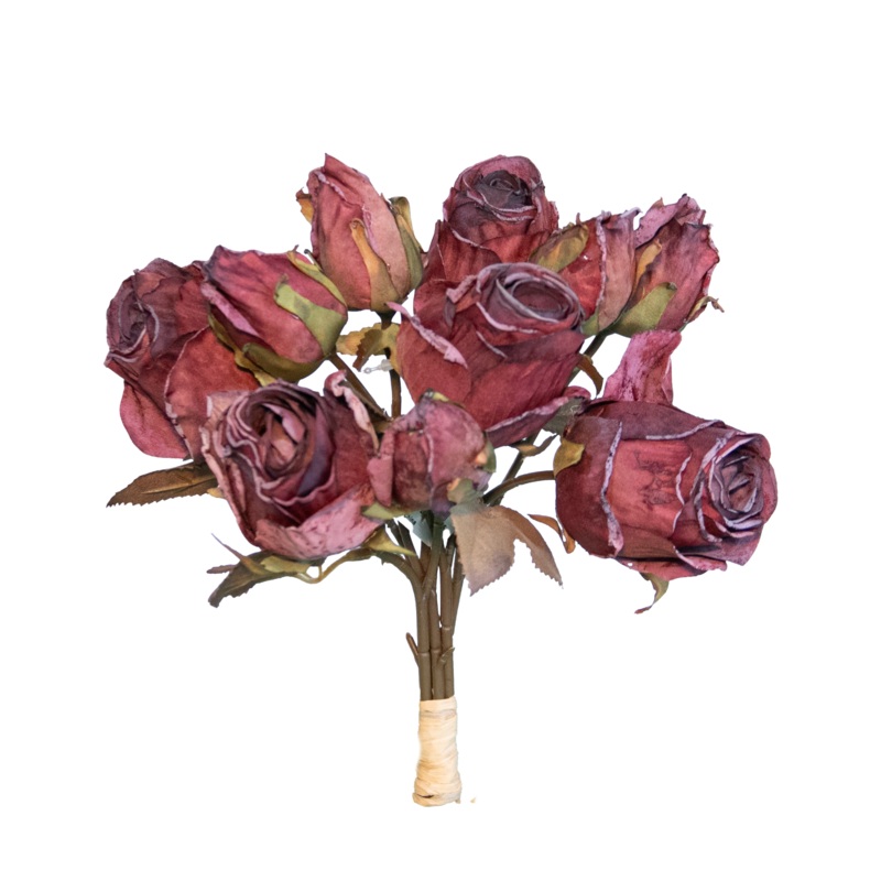 Rose Bundle x 10, Burgundy, 14.5