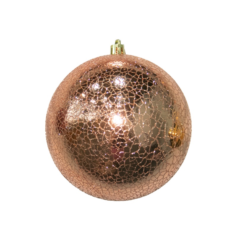 Shatterproof Plastic Sand Gold Crackle Ball Ornament, 5 (120MM)