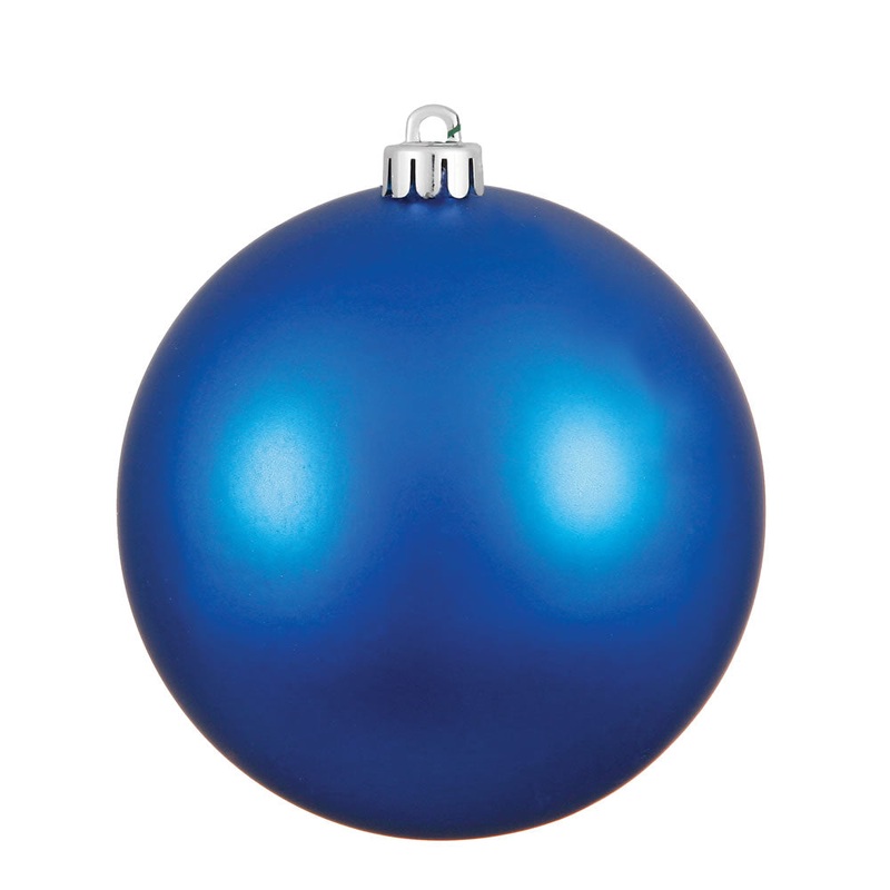 Shatterproof Plastic UV Blue Matte Ball Ornament, 4 (100MM)