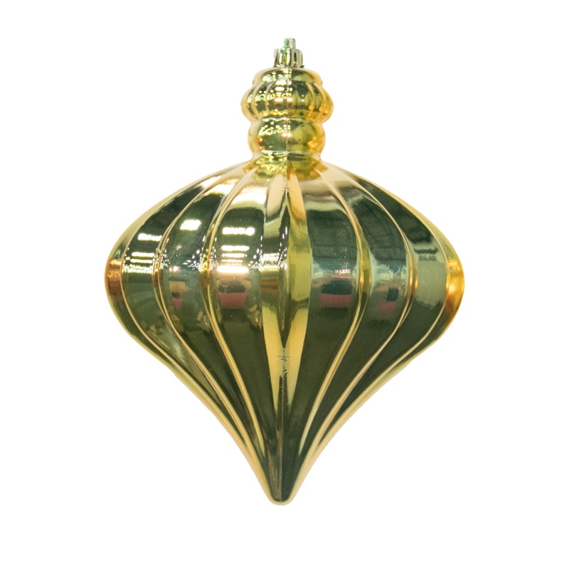 Shatterproof Plastic UV Gold Shiny Coconut Ornament, 7(H) x 6(W)