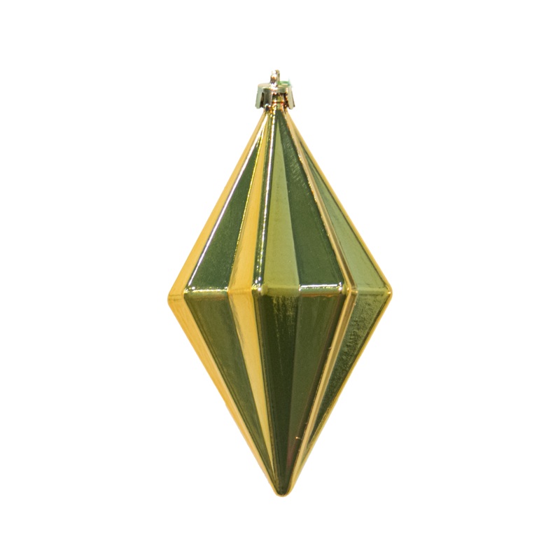 Shatterproof Plastic UV Gold Shiny Finial Ornament, 5.5