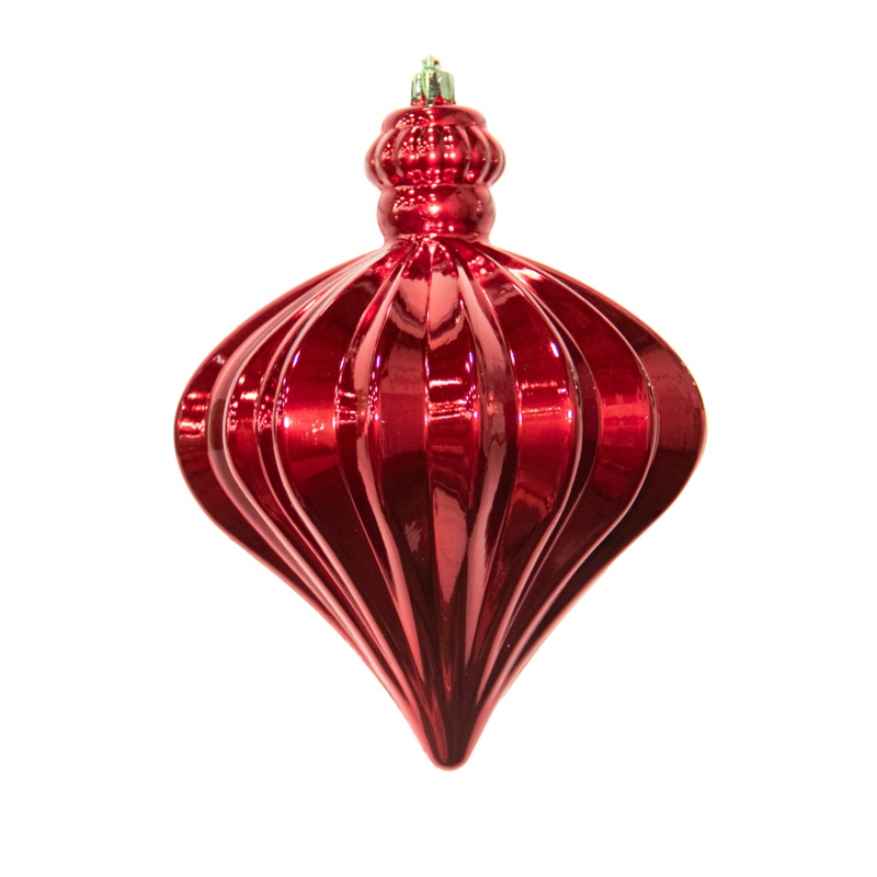 Shatterproof Plastic UV Red Shiny Coconut Ornament, 7(H) x 6(W)