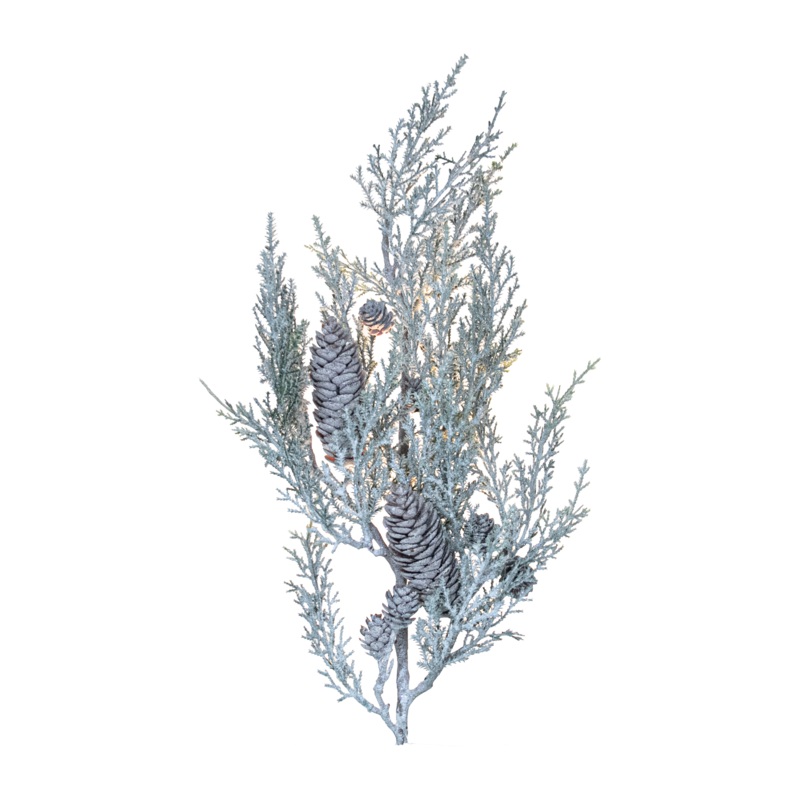 Snow Cedar Spray w/ Pinecone, 26