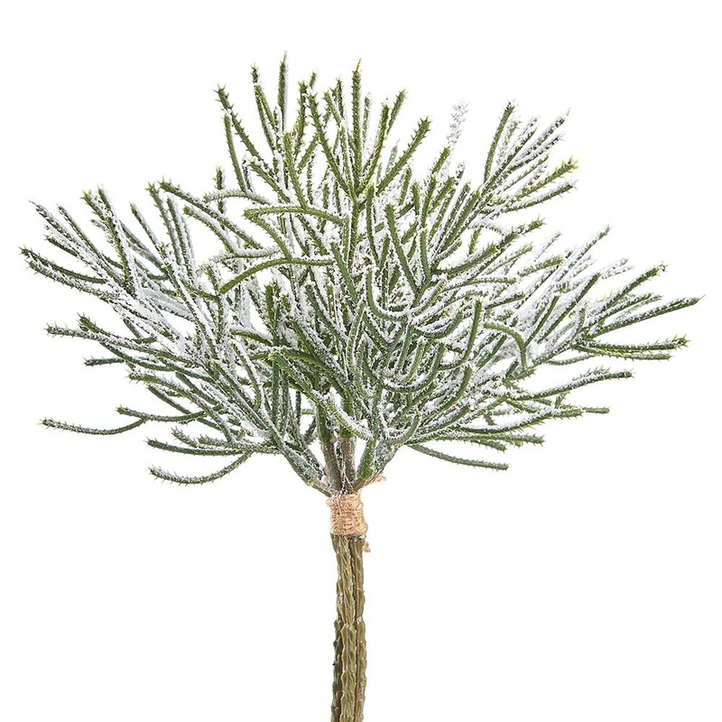 Snowed Pine Bundle, Green, White, 11.5