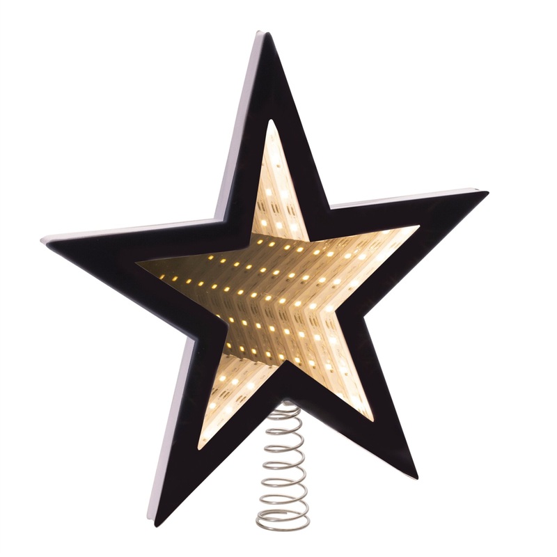 Star Tree Topper Infinity Light, Acrylic w/UL Plug, 9.75