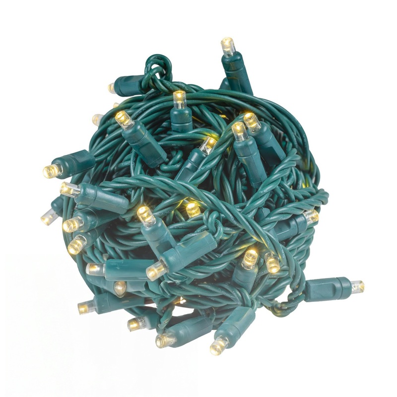 Warm White, 5MM LED String Lights, 50 L, Green Wire