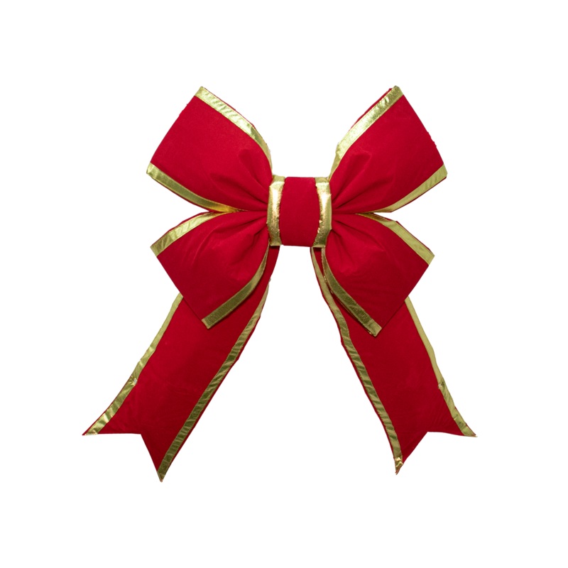 18 Red Nylon Structural Bow w/Gold Lame Trim (indoor)
