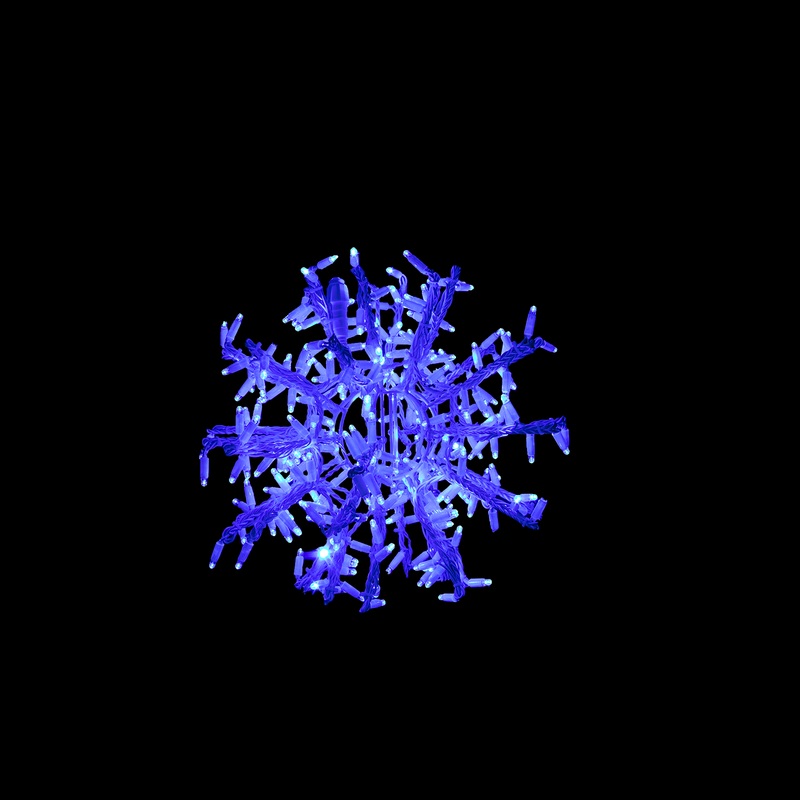 Lighted Foldable Snowball, 16, Blue LED