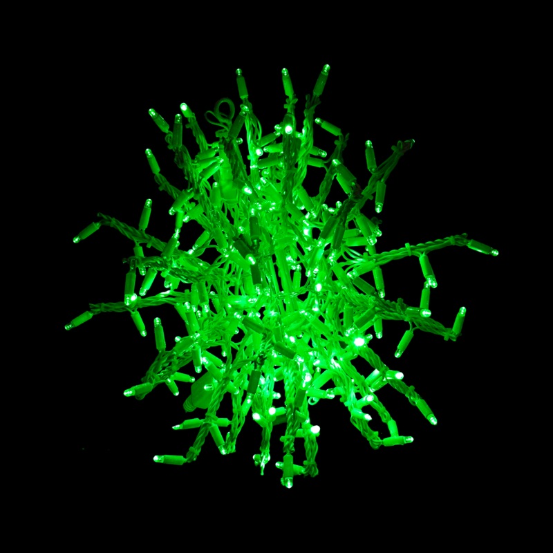 Lighted Foldable Snowball, 16, Green LED