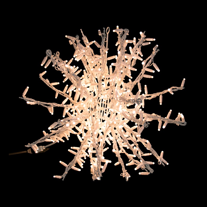 Lighted Foldable Snowball, 16, Warm White LED (Tree Topper Option)