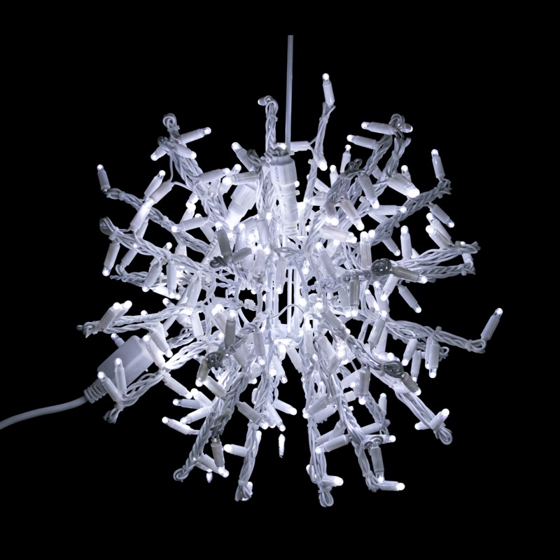 Lighted Foldable Snowball, 16, White LED (Tree Topper Option)