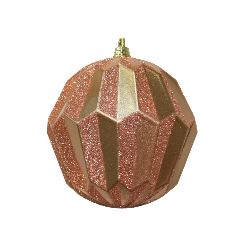 Shatterproof Cafe Latte Candy Apple Glitter Ball Ornament W/Wire, 5 (130MM)