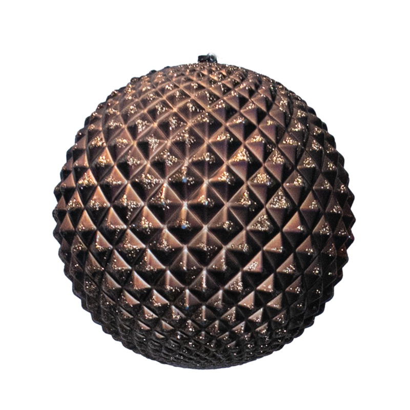 Shatterproof Chocolate Shiny Durian Ball Ornament, 4 (100MM)
