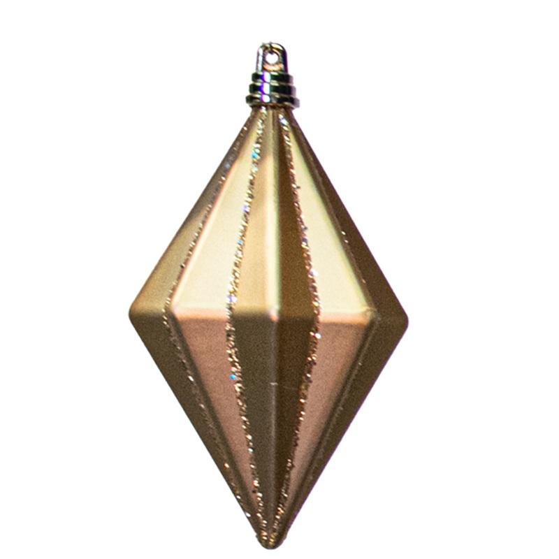 Shatterproof Gold Matte Glitter Finial Ornament, 10