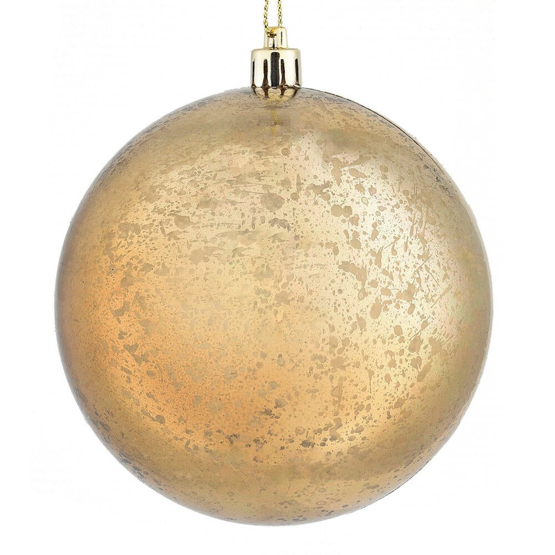 Shatterproof Mocha Shiny Mercury Ball UV Ornament, 4.75 (Set of 4)