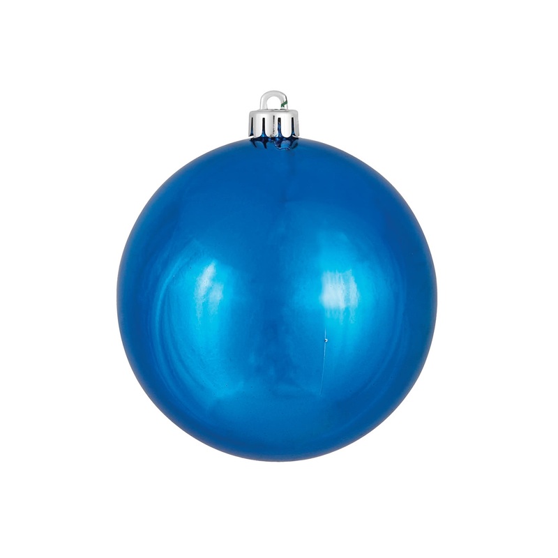 Shatterproof Plastic Blue Shiny Ball Ornament, 6 (150MM)