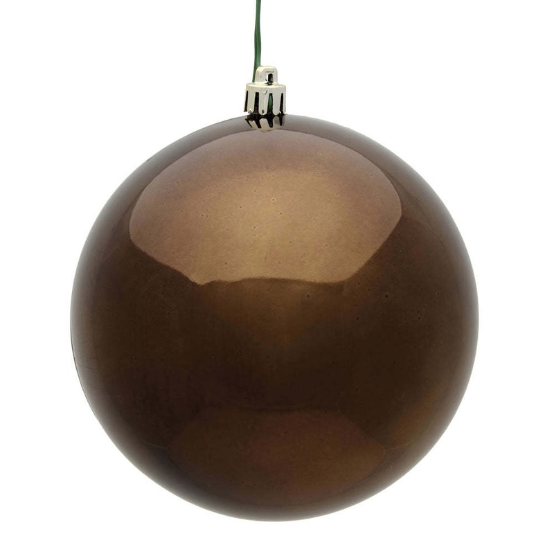Shatterproof Plastic Chocolate Shiny Ball Ornament, 6 (150MM)