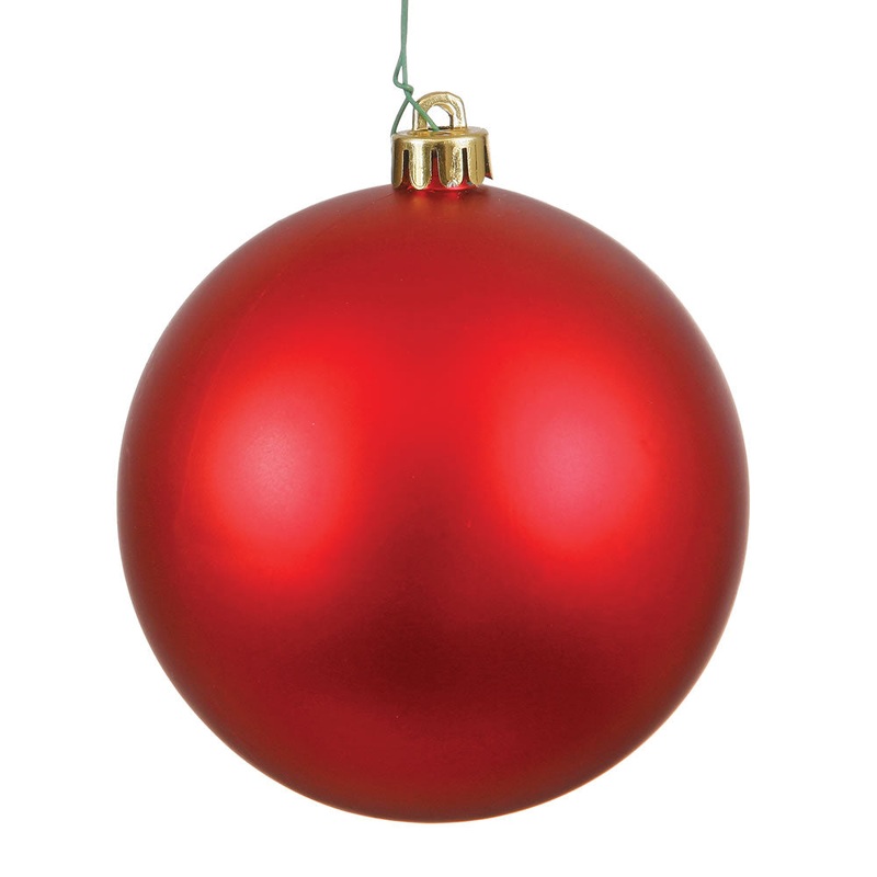 Shatterproof Plastic Red Matte Ball Ornament, 6 (150MM)
