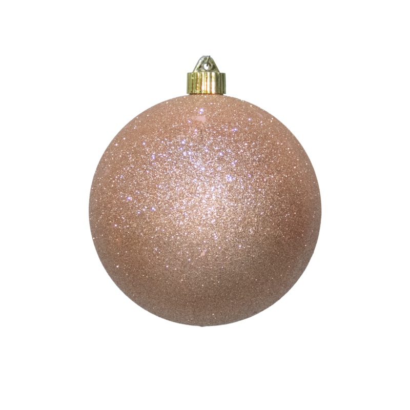 Shatterproof Plastic Sand Gold Glitter Ball Ornament, 4 (100MM)
