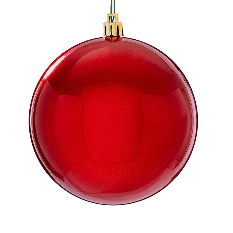 Shatterproof Red Candy Ball Ornament, 4 (Set of 6)