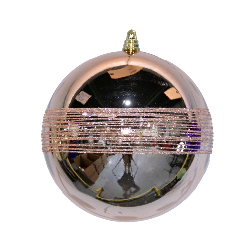 Shatterproof Sand Gold W/Sand Gold Shiny Glitter Ball Ornament, 4 (100MM)