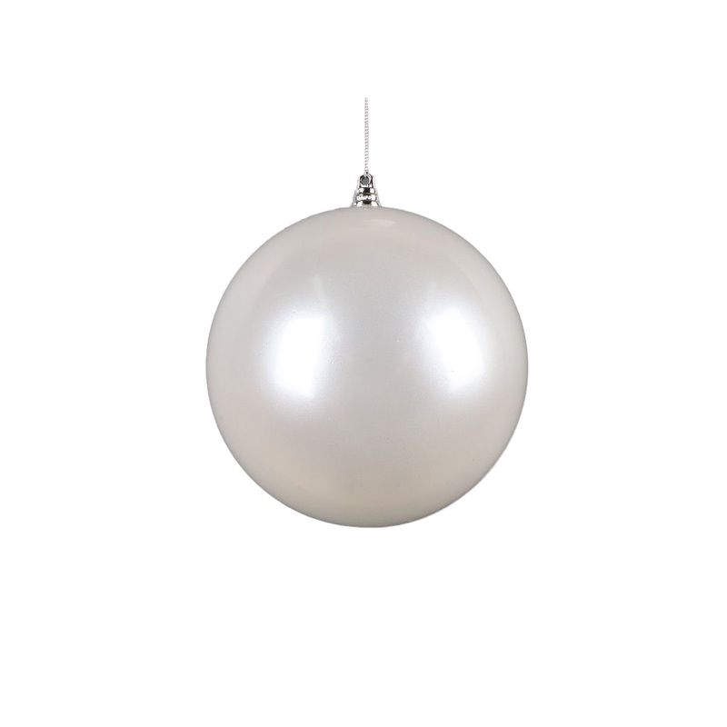 Shatterproof White Candy Apple Ball Ornament, 4 (100MM)