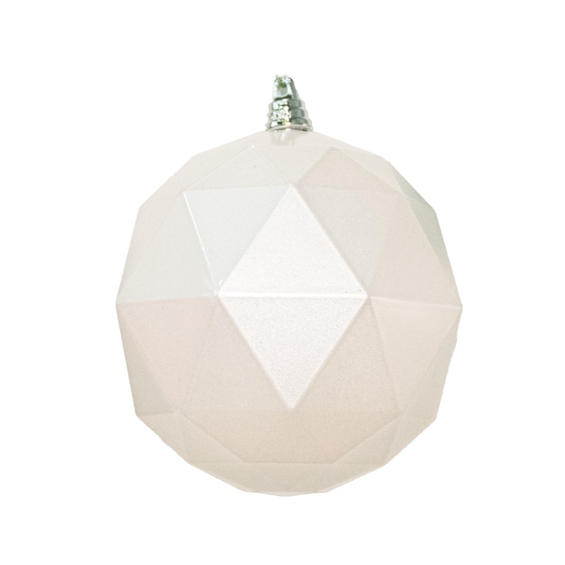 Shatterproof White Candy Apple Ball Ornament, 5 (120MM)