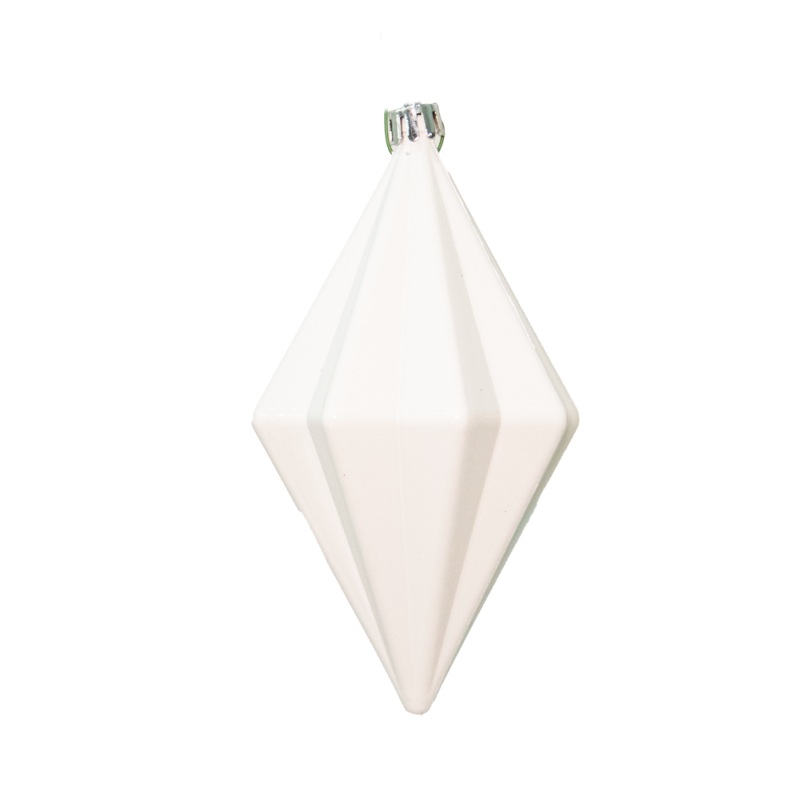 Shatterproof White Enamel Glitter Finial Ornament, 12