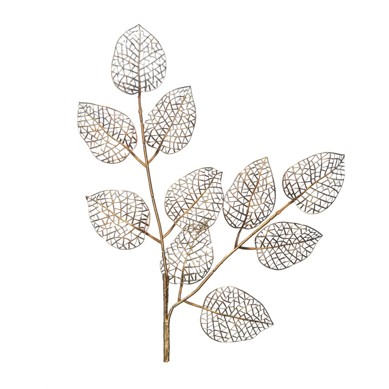 26 Gold PE Mesh Laurel Leaf Spray