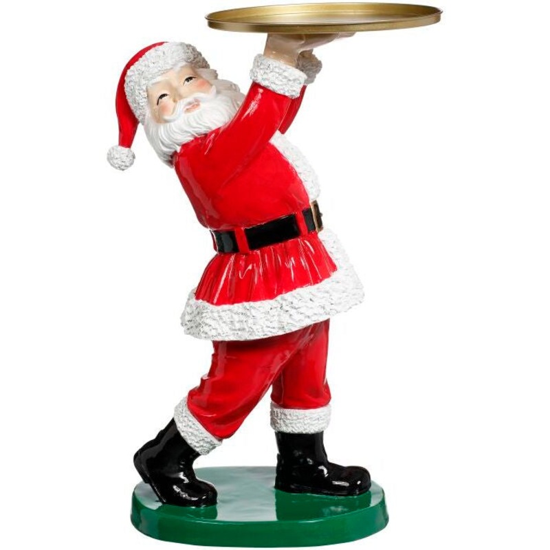 Joyful Santa Claus with Tray Figurine, 27