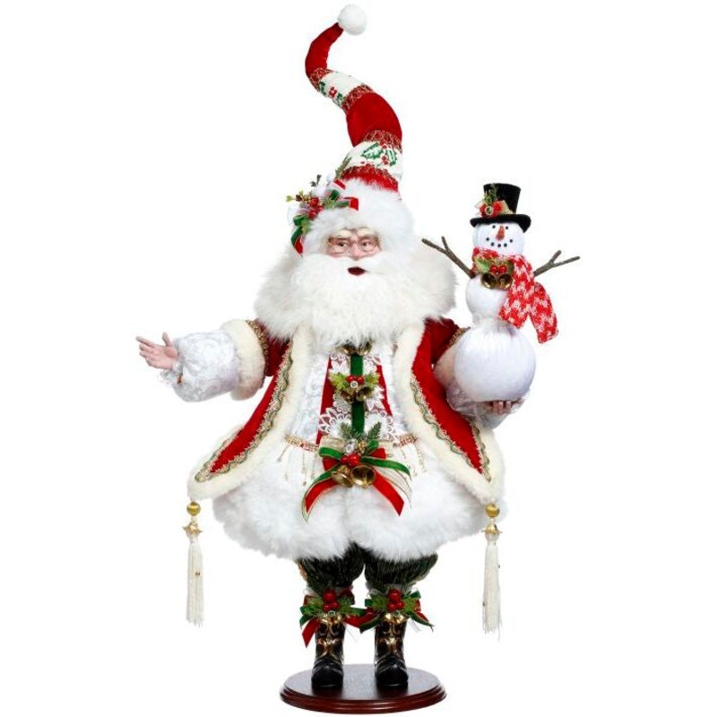 Santa Building Snowman Figurine, 25.5
