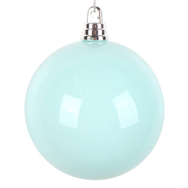 Shatterproof Aqua Enamel Ball UV Ornament, 3 (Set of 12)