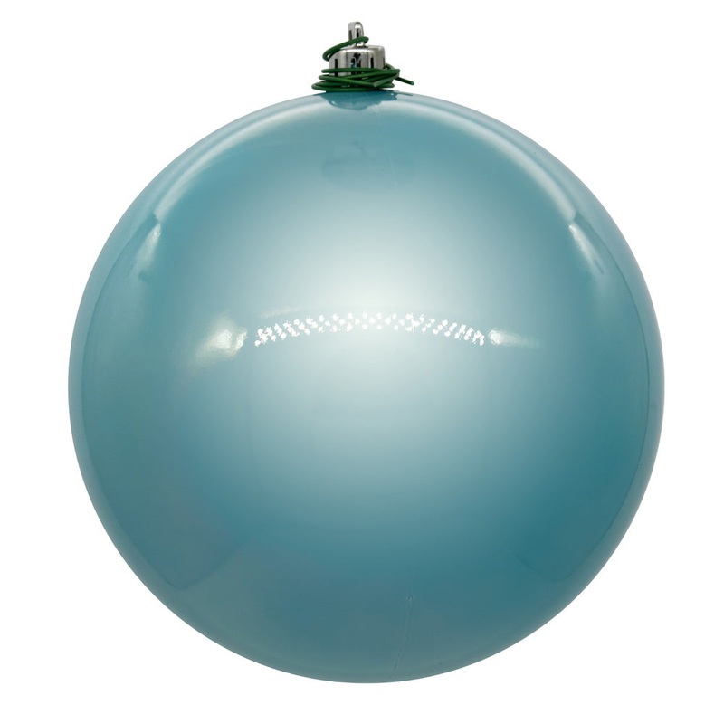 Shatterproof Baby Blue Candy Apple Ball Ornament