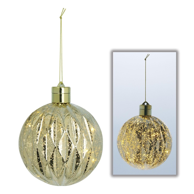 Shatterproof Champagne Lit Vintage Mercury Ball Ornament, 4.75 (120MM)