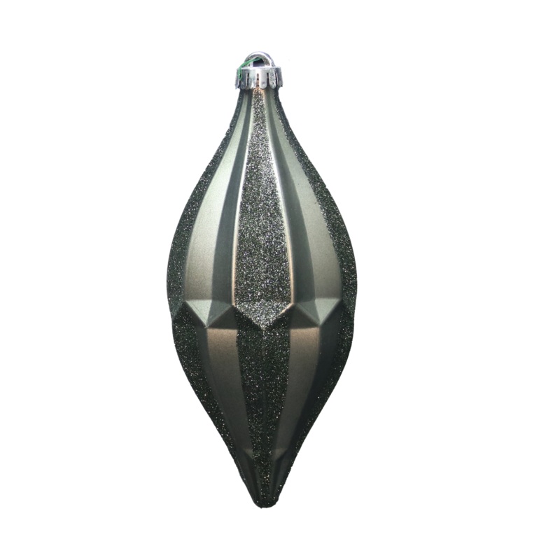 Shatterproof Pewter W/Pewter Glitter Drop Ornament, 10 (254MM)