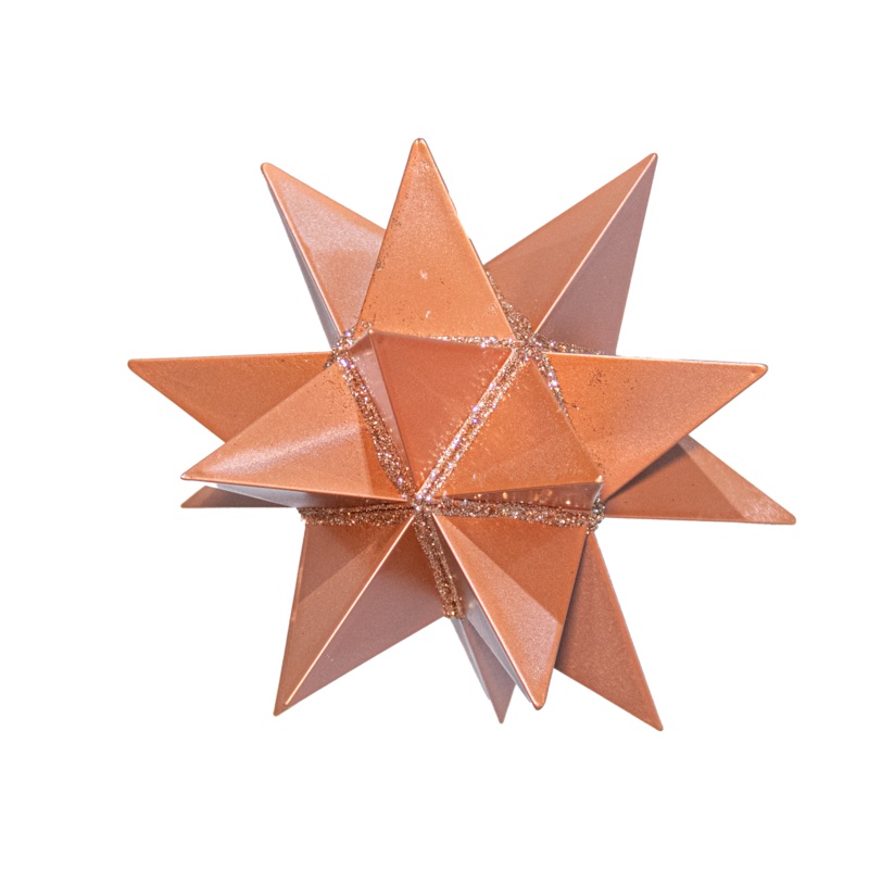 Shatterproof Plastic Sand Gold Pointed Star Ornament, 7