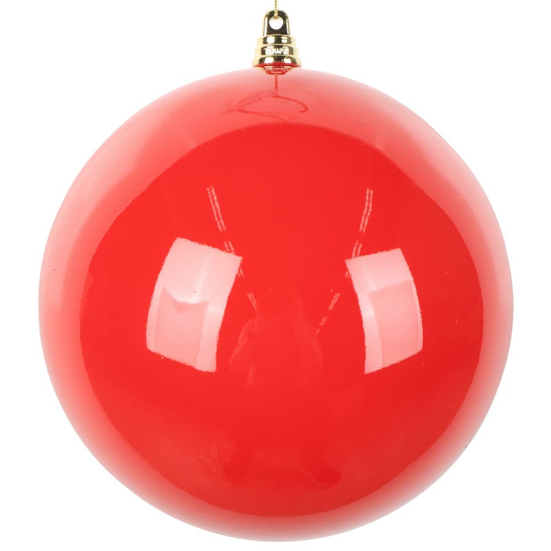 Shatterproof Red Enamel Ball Ornament, 6 (Set of 4)