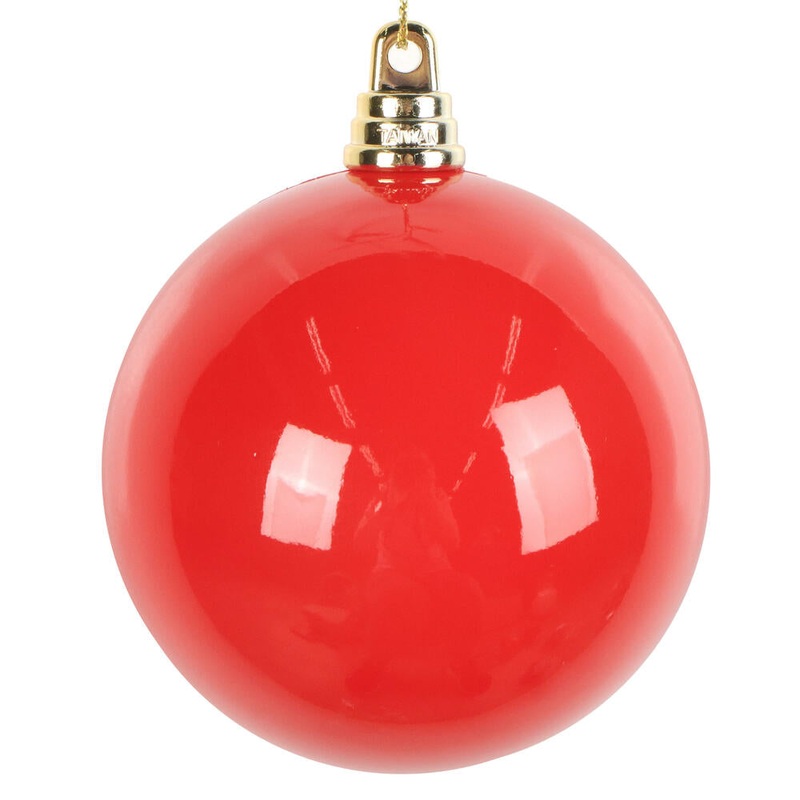 Shatterproof Red Enamel Ball UV Ornament, 3 (Set of 12)
