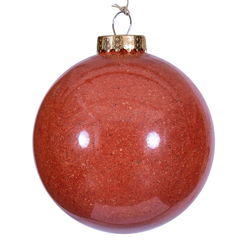 Shatterproof Rustic Orange Ball Ornament, 6 (150MM)