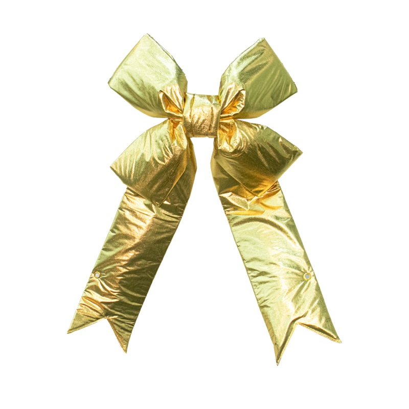 12 Gold Metallic Lame Structural Bow – 1 Ply, (Wreath Size 24)