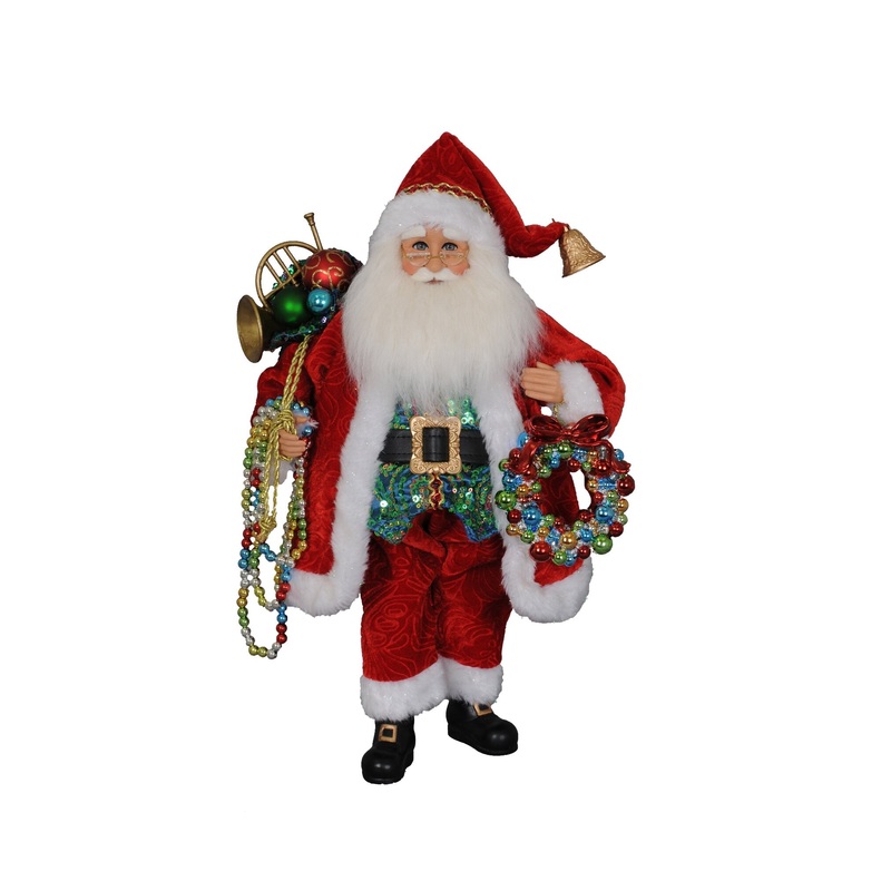 Beads w/ Wreath Santa Figurine, 17