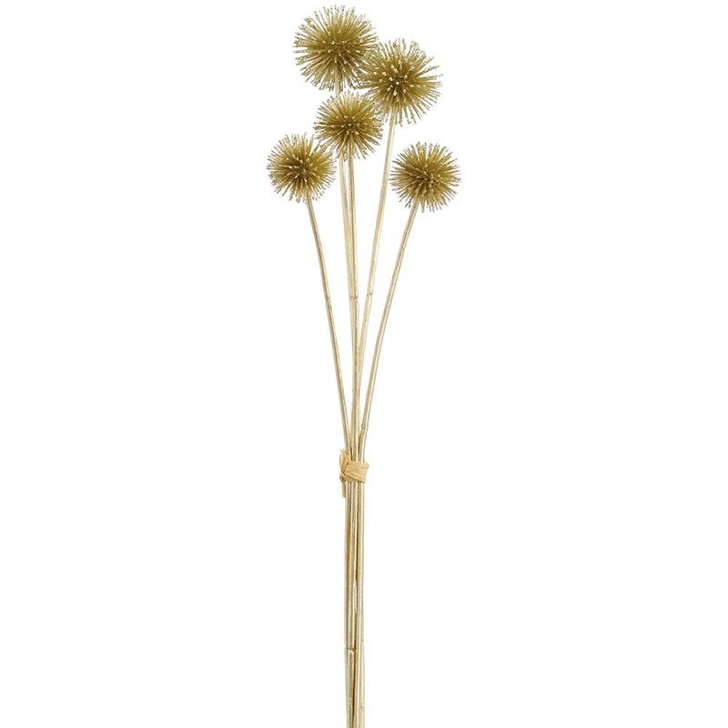 Glittered Metallic Globe Thistle Bundle X5, 19.5 (Champagne)